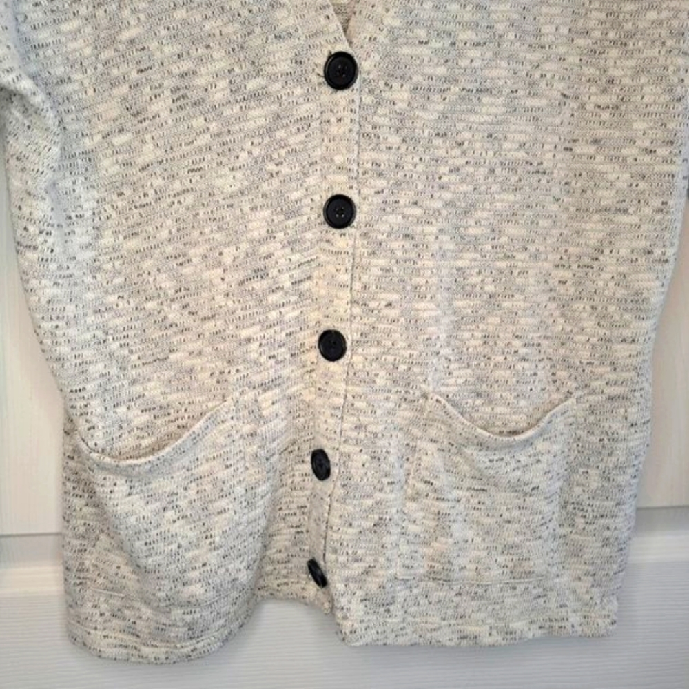 American Eagle Gray Variegated Button Down V Neck… - image 4